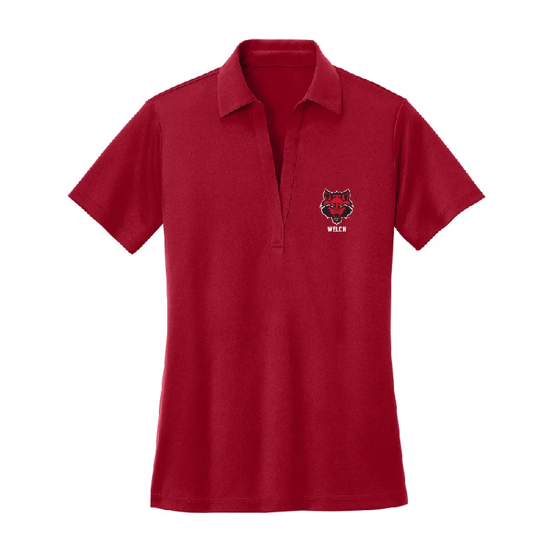 Arkansas State - NCAA Women's Bowling : Faith Welch - Women's Activewear Polo Shirt-- Welt Pockets Slit Pockets Flap Pockets