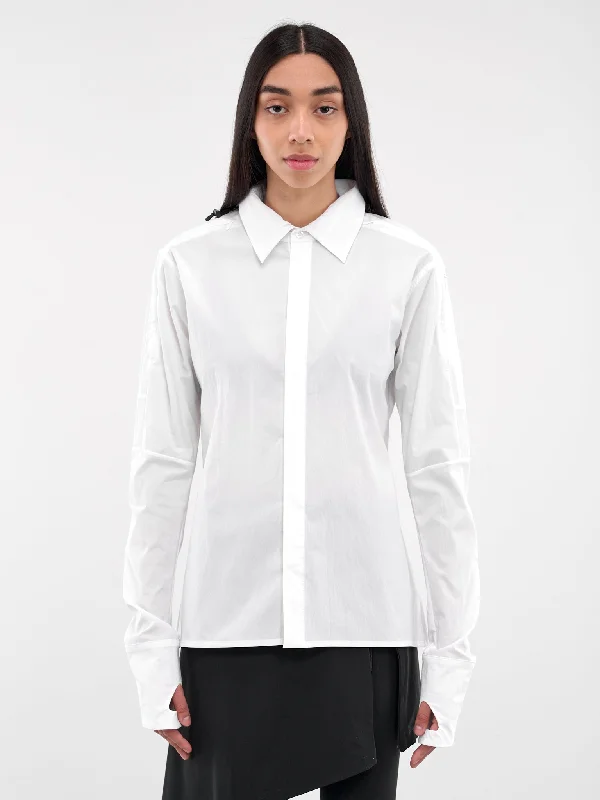 Hooded Shirt (01-18-WHITE)-- Elasticated Padded Insulated