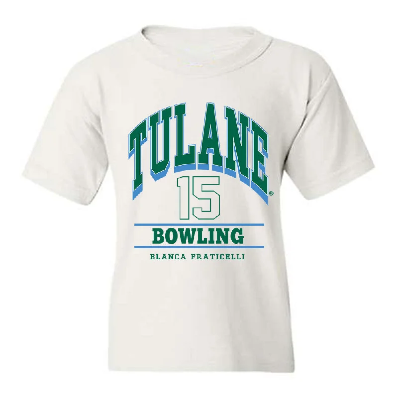 Tulane - NCAA Women's Bowling : Blanca Fraticelli - Classic Fashion Shersey Youth T-Shirt-- Anti-Shrink Durable Soft Tulane - NCAA Women's Bowling : Blanca Fraticelli - Classic Fashion Shersey Youth T-Shirt-- Anti-Shrink Durable Soft