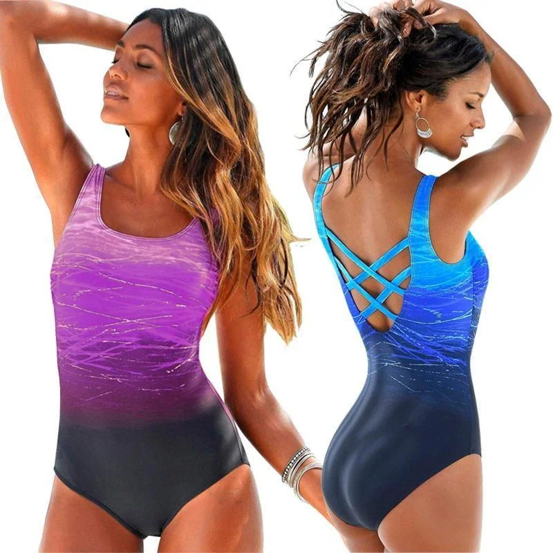 Large Size 2019 Sexy One Piece Swimsuit Female Women Vintage Swimwear Elegant Swim Dress
