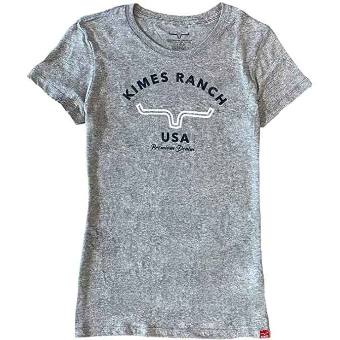 Kimes Ranch® Ladies Arch Heather Grey T-shirt 12010708-- Mesh Blend Leather Blend Suede Blend Kimes Ranch® Ladies Arch Heather Grey T-shirt 12010708-- Mesh Blend Leather Blend Suede Blend