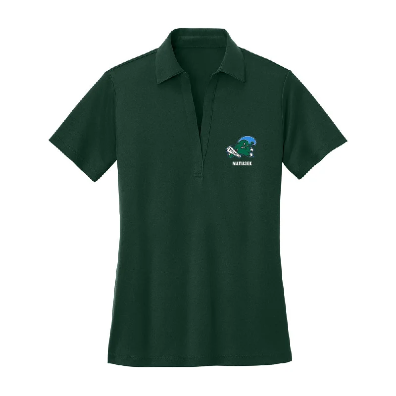 Tulane - NCAA Women's Bowling : Paige Matiasek - Women's Activewear Polo Shirt-- Cotton Fabric Linen Fabric Terry Fabric