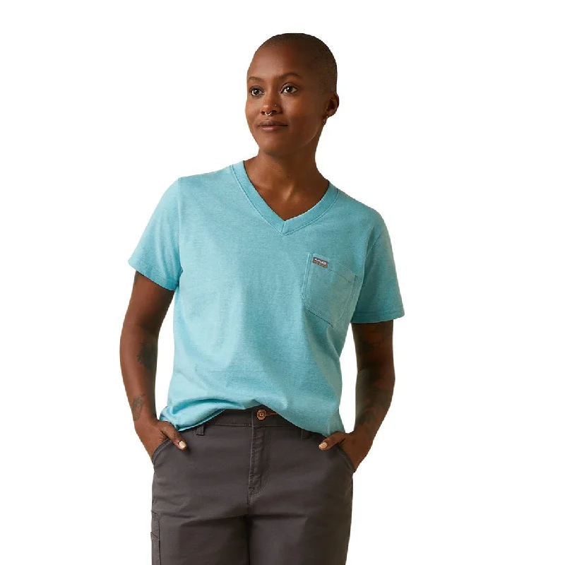Ariat® Ladies Rebar Cotton Strong™ Heather Blue T-Shirt 10043343-- Nylon Fabric Polyester Fabric Spandex Fabric Ariat® Ladies Rebar Cotton Strong™ Heather Blue T-Shirt 10043343-- Nylon Fabric Polyester Fabric Spandex Fabric