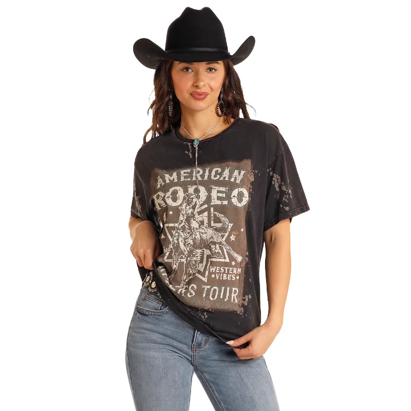 Rock&Roll Ladies Graphic Oversized T-Shirt BW21T05429-- Knit Fabric Woven Fabric Fleece Fabric