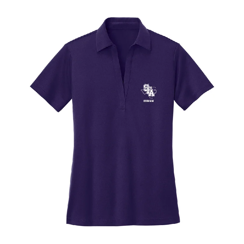 SFA - NCAA Women's Bowling : Kristyn Graham - Women's Activewear Polo Shirt-- Fitted T-Shirt Seamless Stretchy SFA - NCAA Women's Bowling : Kristyn Graham - Women's Activewear Polo Shirt-- Fitted T-Shirt Seamless Stretchy