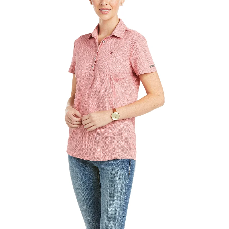 Ariat® Ladies TEK Heat Series Talent Amaranth SS Polo Shirt 10035022-- Beaded Sequined Faux Fur
