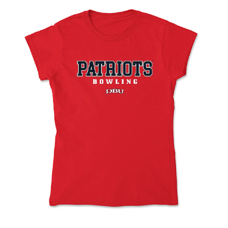 Dallas Baptist - NCAA Women's Bowling : Travis Sorola - Soft Style Women’s T-Shirt-- Modern Contemporary Chic