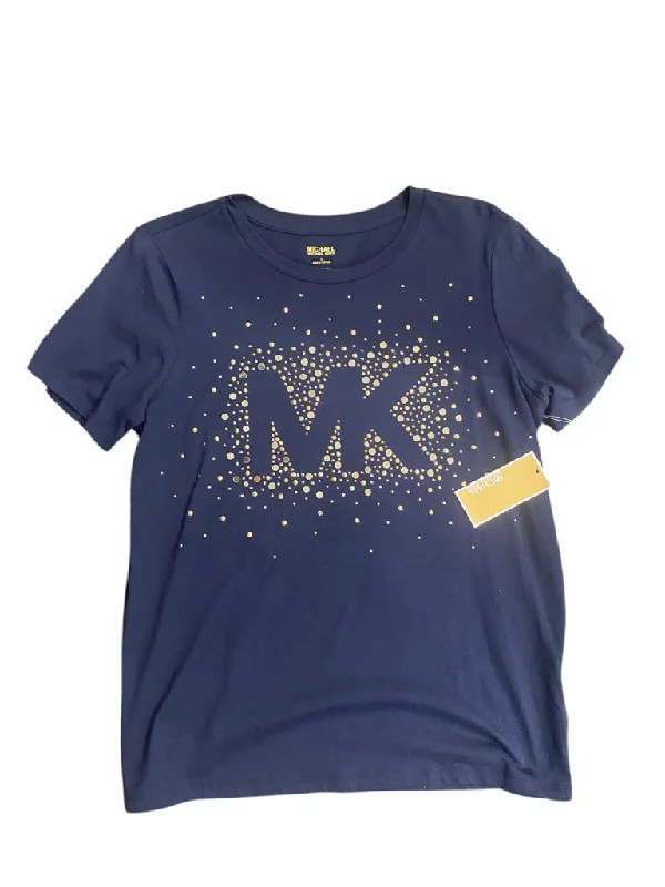 Navy/Gold Michael Kors BOUTIQUE NEW Short Sleeve Shirt Women's-- Rayon Fabric Velvet Fabric Corduroy Fabric Navy/Gold Michael Kors BOUTIQUE NEW Short Sleeve Shirt Women's-- Rayon Fabric Velvet Fabric Corduroy Fabric