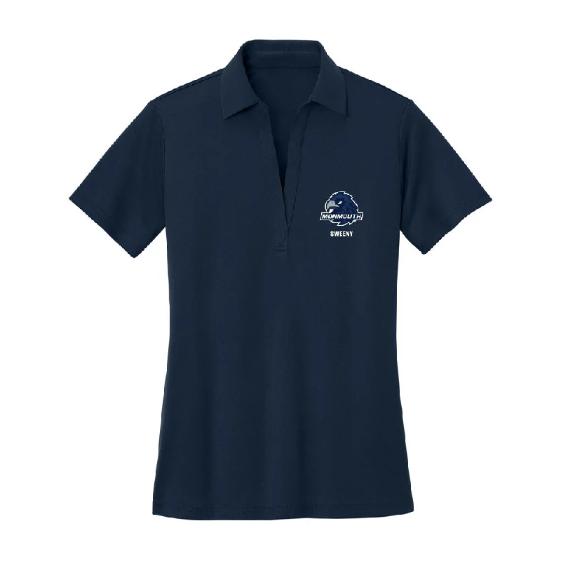 Monmouth - NCAA Women's Bowling : Siyah Sweeny - Women's Activewear Polo Shirt-- Fashionable Trendy Casual