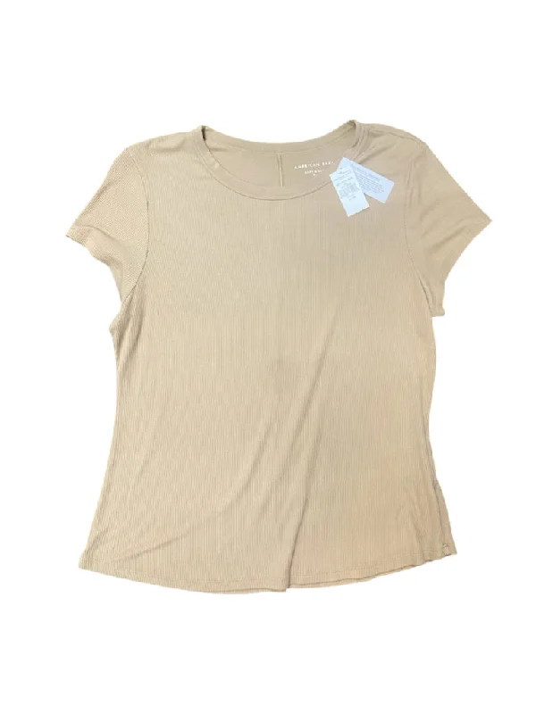 beige American Eagle NEW Short Sleeve Shirt Women's-- Spandex Blend Rayon Blend Denim Blend beige American Eagle NEW Short Sleeve Shirt Women's-- Spandex Blend Rayon Blend Denim Blend