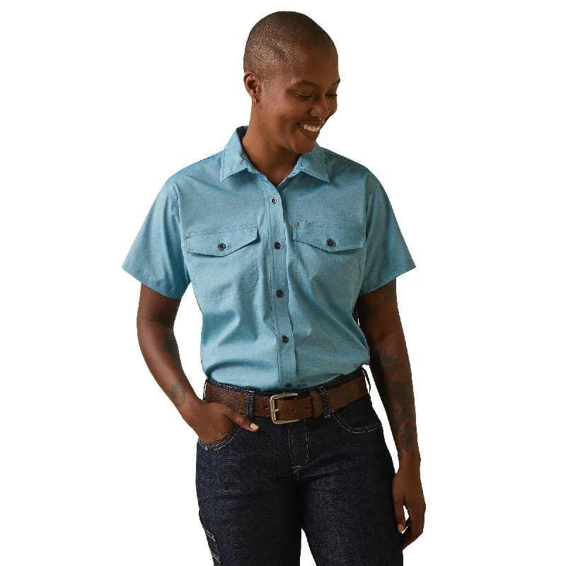 Ariat® Ladies Rebar Made Tough VentTEK DuraStretch™ Blue Shirt 10043773-- Oversized T-Shirt Spandex breathable Ariat® Ladies Rebar Made Tough VentTEK DuraStretch™ Blue Shirt 10043773-- Oversized T-Shirt Spandex breathable