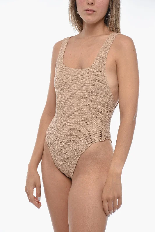 Elou Solid Color Crochet MAYA One Piece Swimsuit Xs Standard size Elegant Halter Bikini