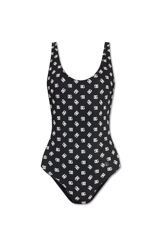 Dolce & Gabbana One-piece swimsuit in BLACK - 1 Swim Dress with Belt