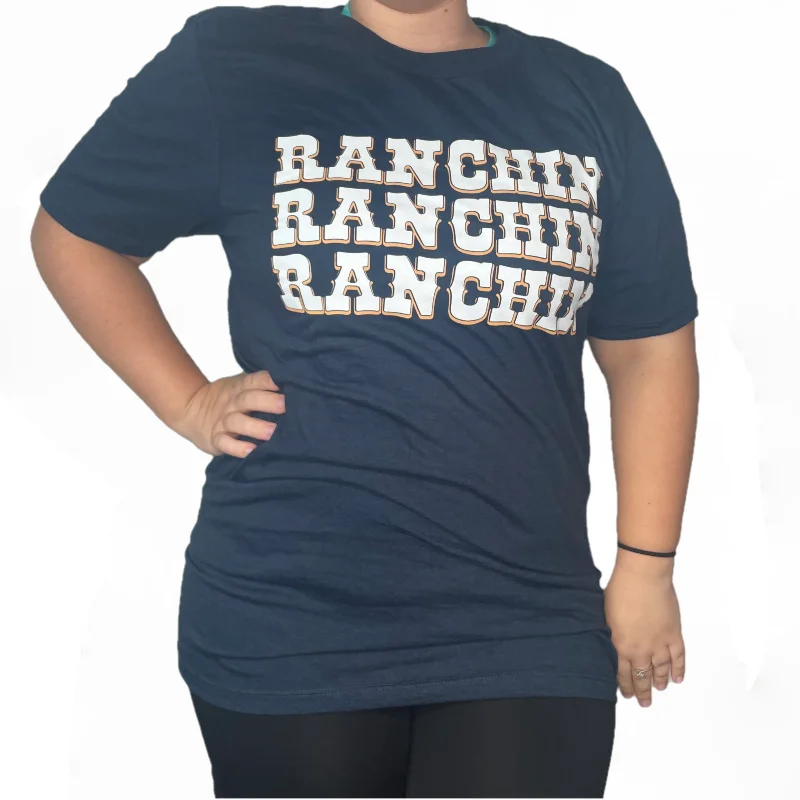 Cruel Denim® Ladies Ranchin Navy Graphic T-shirt CTT7385002-- Layered Multi-layer Single Layer