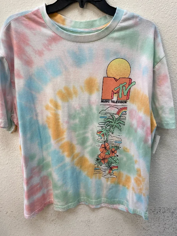 Multi-Color MTV Short Sleeve Shirt Women's-- Graphic Embroidered Appliqued