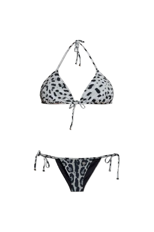 Dolce & Gabbana Two-piece swimsuit with animal print in GREY - 4 Beach Ready Swimsuit