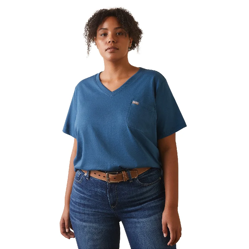 Ariat® Ladies Rebar CottonStrong Key Largo USA Flag T-Shirt 10043846-- Iron Safe Non-Iron Wrinkle Free