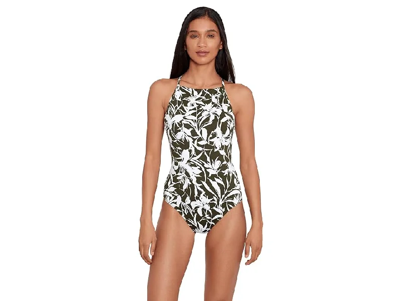 Tropic Monotone High Neck Underwire One-Piece Women's Swimsuits One Piece Strap Bikini Set
