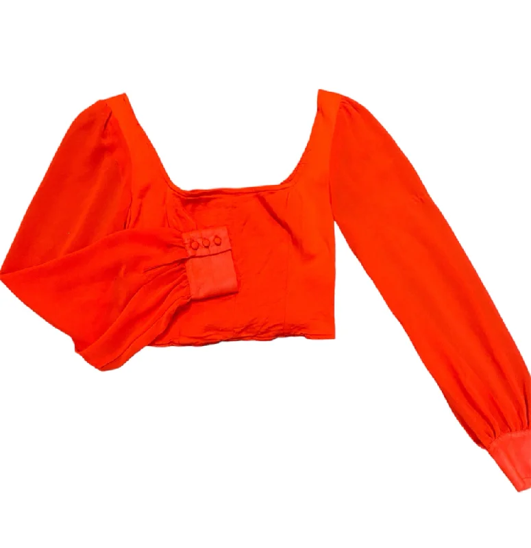 Red Urban Outfitters BOUTIQUE Long Sleeve Shirt Women's-- Boxy Fit Fitted Loose
