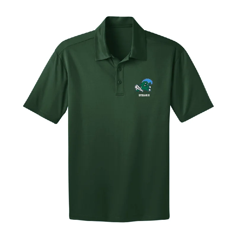 Tulane - NCAA Women's Bowling : Mia Stolakis - Activewear Polo Shirt-- Solid Print Embellished Tulane - NCAA Women's Bowling : Mia Stolakis - Activewear Polo Shirt-- Solid Print Embellished