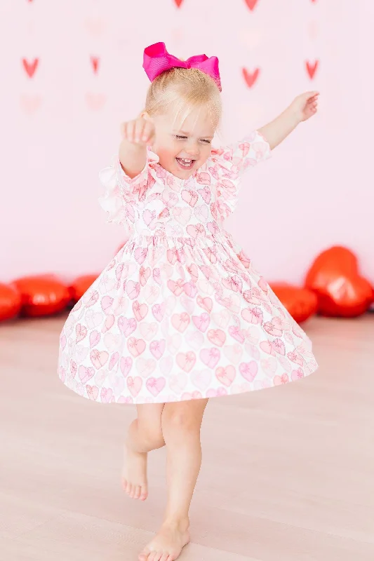 Melt My Heart 3/4 Sleeve Ruffle Twirl Dress Tunics Long Elegant