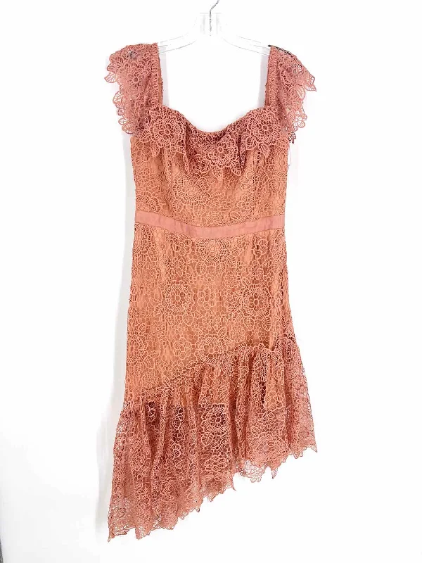Gianni Bini Size M Terracotta Off the Shoulder Floral Lace Dresses Dress Tunics Fashionable chic