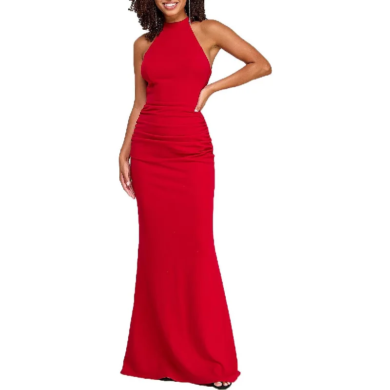 City Studio Womens Juniors Rosette Open Back Evening Dress Tunics Velvet soft