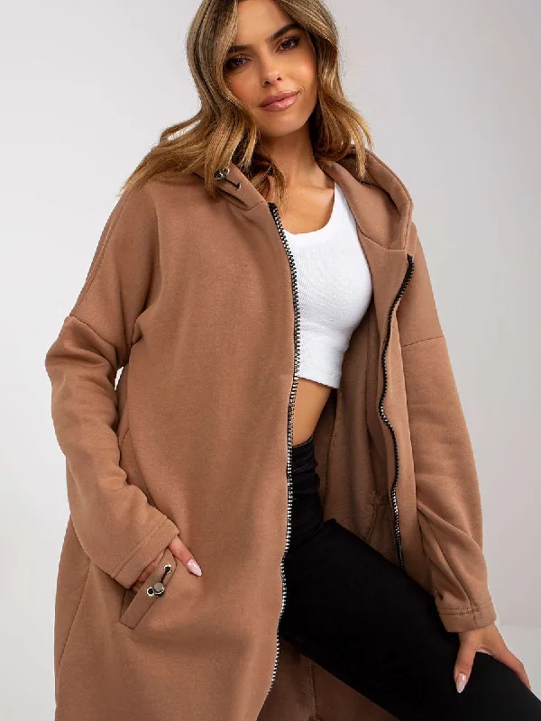 Sweatshirt Rue Paris Hoodie with Back Slit Movement Comfort
