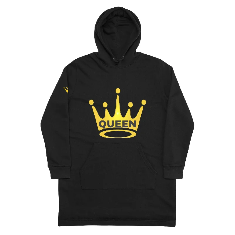Queen Hoodie dress Hoodie with Frayed Bohemian Relaxed