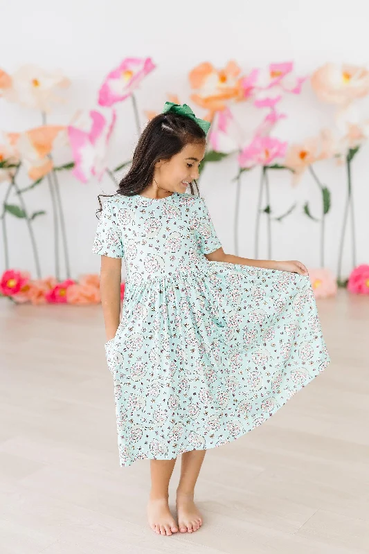 Spring Snails S/S Pocket Twirl Dress Tunics Canvas sturdy
