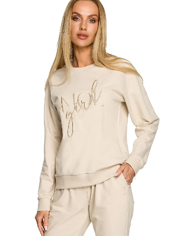 Sweatshirt Moe Hoodie with Metallic Shiny Futuristic