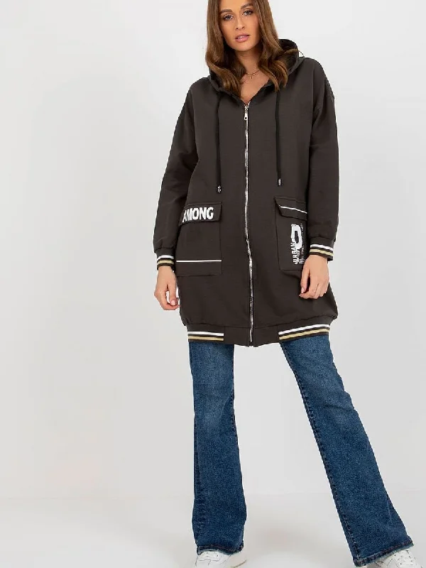 Sweatshirt Relevance Hoodie with Hem Fringe Bohemian Relaxed