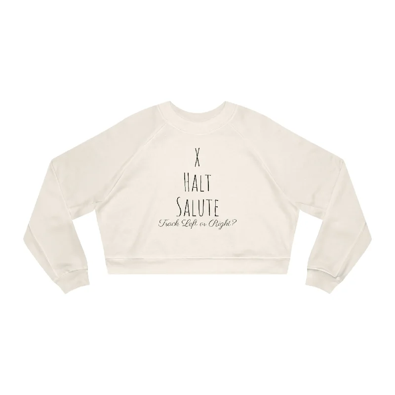 Sweatshirt - X, Halt, Salute - Track Left or Right? (Cropped) Hoodie with Drop Shoulder Relaxed Streetwear Sweatshirt - X, Halt, Salute - Track Left or Right? (Cropped) Hoodie with Drop Shoulder Relaxed Streetwear