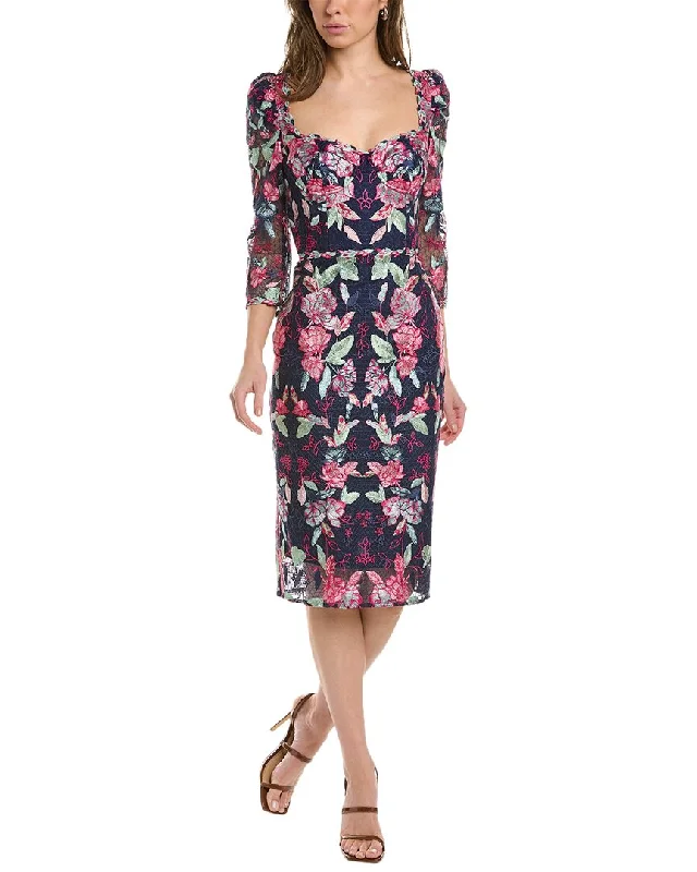 Marchesa Notte Embroidered Sheath Dress Tunics Occasion special