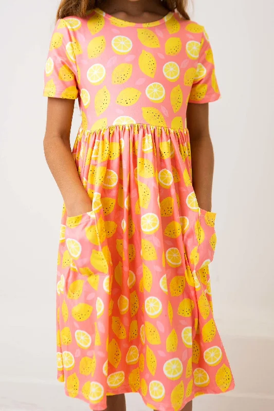 Lemon Squeezy S/S Pocket Twirl Dress Tunics Denim casual