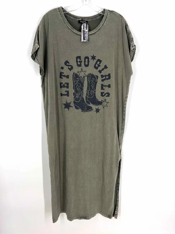 Zutter Size M/L Green/Black Midi Screenprint NEW Dresses Dress Tunics Seasonal trendy