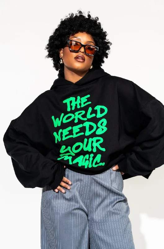 Energy Doesn’t Lie Cropped Hoodie in The World Needs Your Magic Puff Print Hoodie with Hidden Zipper Minimalist Clean Energy Doesn’t Lie Cropped Hoodie in The World Needs Your Magic Puff Print Hoodie with Hidden Zipper Minimalist Clean