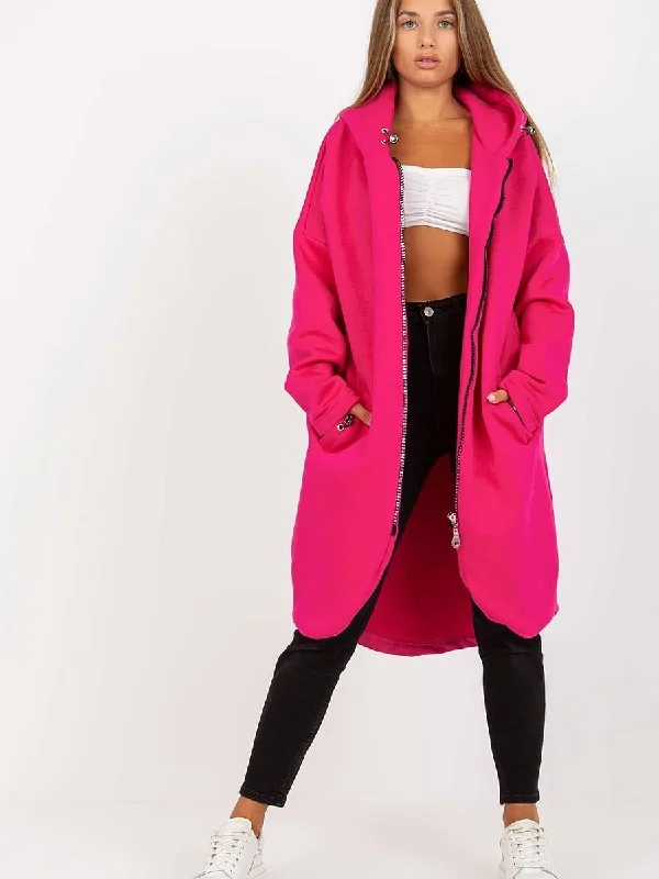 Sweatshirt Rue Paris Hoodie with Front Slit Layering Stylish