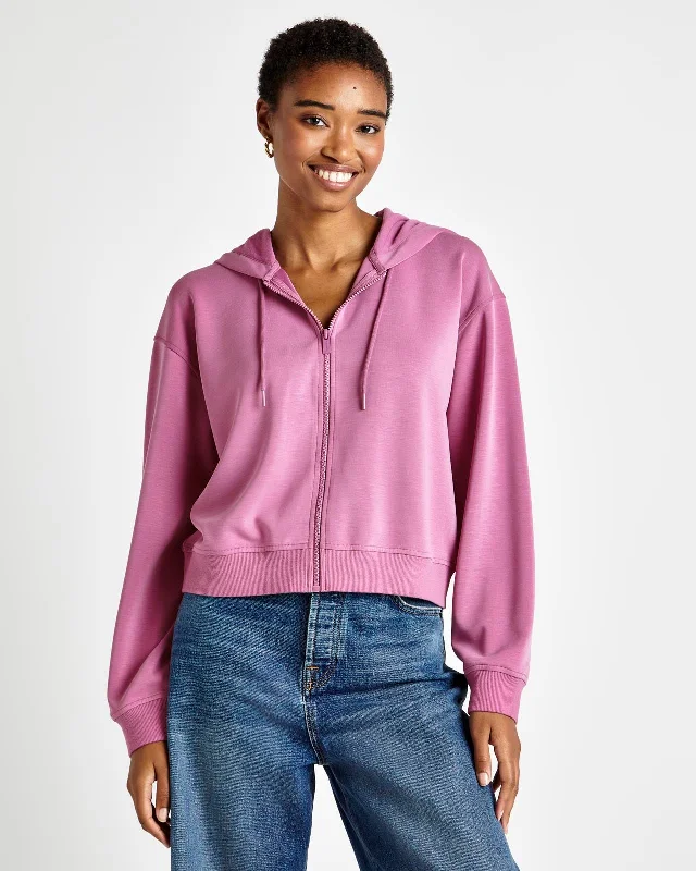 Tate Cropped Zip Hoodie Hoodie with Lining Warm Insulated