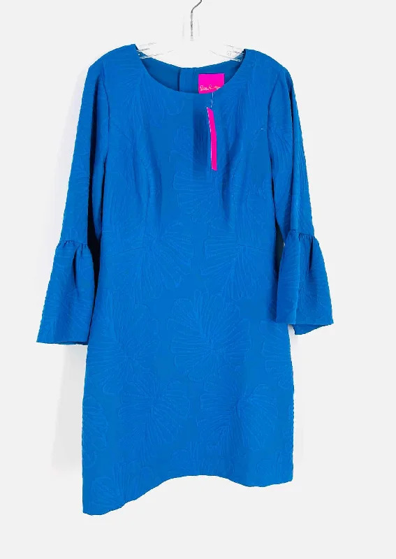 Lilly Pulitzer Size 12 Blue Textured Bell Sleeves NEW Designer Dress Tunics Practical durable