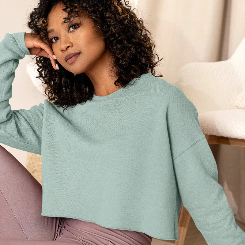 Ekwi Crop Sweatshirt Hoodie with Belted Waist Structured Tailored