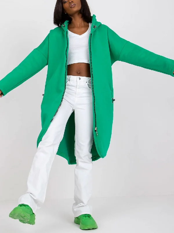 Sweatshirt Rue Paris Hoodie with Hem Ribbing Snug Secure