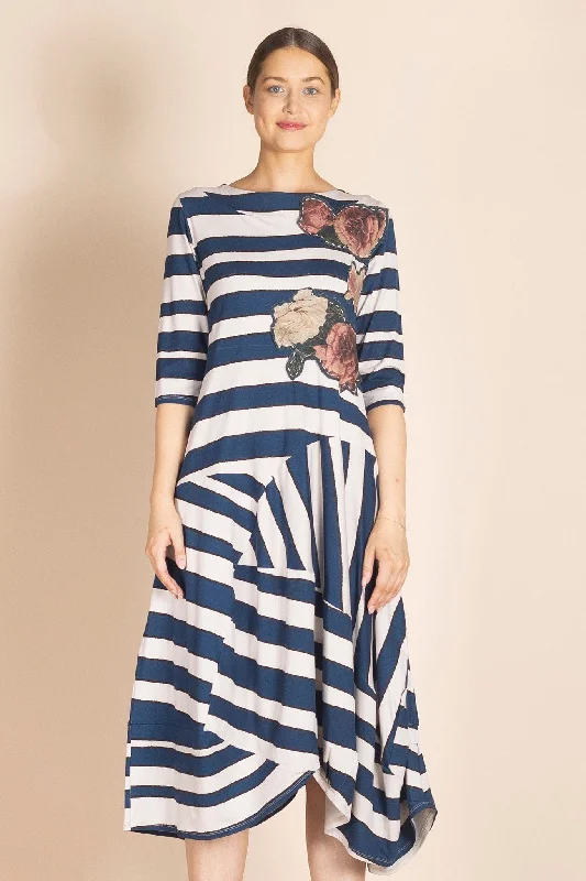 Megan Salmon - M8335 Stripes Pieced Dress Tunics Handmade artisanal