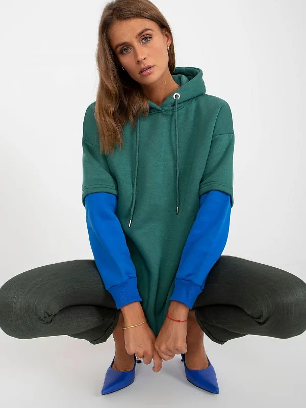 Sweatshirt Rue Paris Hoodie with Raw Hem Edgy Unfinished