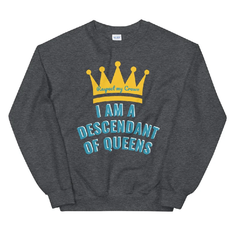 Queen Unisex Sweatshirt Hoodie with Hem Raw Edge Edgy Unfinished