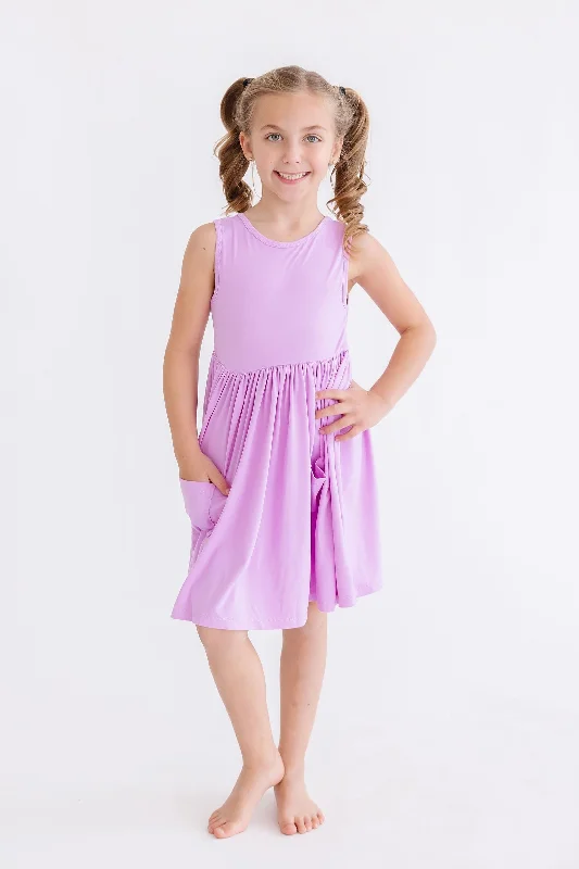 Bright Lilac Tank Pocket Twirl Dress Tunics Sophisticated sleek