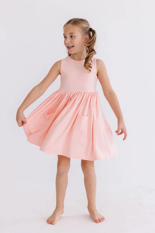 Peach Tank Pocket Twirl Dress Tunics Occasion special