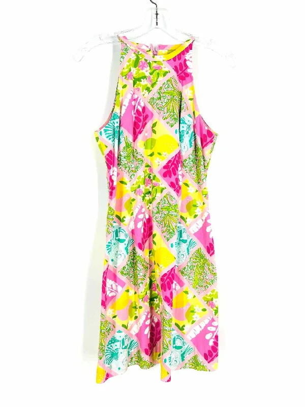 Lilly Pulitzer Size 6 Pink/Multi Diamonds Floral Vintage Designer Dress Tunics Brand named