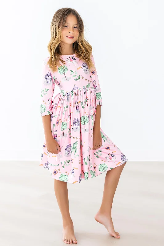 Once Upon a Time 3/4 Sleeve Pocket Twirl Dress Tunics Occasion special