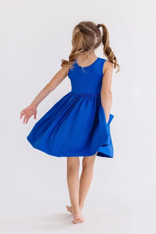 Royal Blue Tank Pocket Twirl Dress Tunics Leisure comfortable